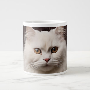 Caneca De Café Grande Gato branco majestoso