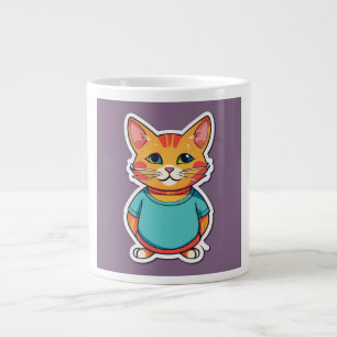 Caneca De Café Grande Gato Cinto