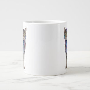 Caneca De Café Grande Gato Circuito Cyberpunk – Fera da Tecnologia Neon