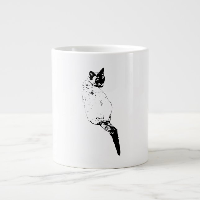 Caneca De Café Grande Gato com Volta Confiante (Frente)