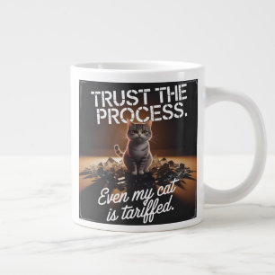 Caneca De Café Grande Gato Confia no Processo Humor de Escritório Meme