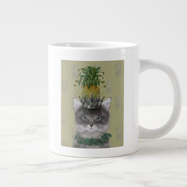 Caneca De Café Grande Gato de ananás (Direita)