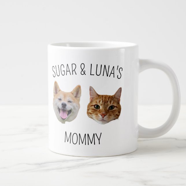 Caneca De Café Grande Gato de Cachorro Personalizado com Cara de Mug, pr (Direita)