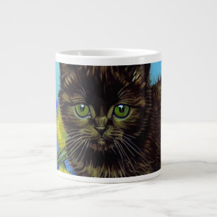 Caneca De Café Grande Gato de estilo Van Gogh com Sunflower
