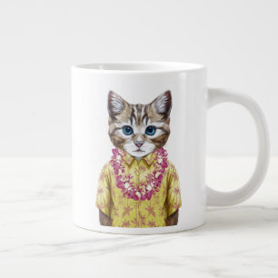 Caneca De Café Grande Gato de Gatinho Havaiano