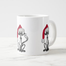 Caneca De Café Grande Gato de Gatinho papai noel