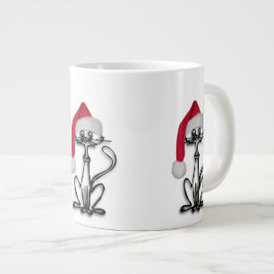 Caneca De Café Grande Gato de Gatinho papai noel