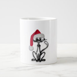 Caneca De Café Grande Gato de Gatinho papai noel