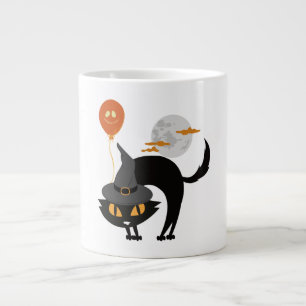 Caneca De Café Grande Gato de Halloween Spooky