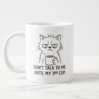 Caneca De Café Grande Gato de Horas Extraordinárias - "Não fale comigo a