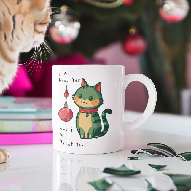 Caneca De Café Grande Gato de Natal travesso (Criador carregado)