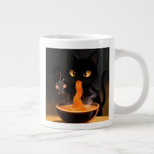Caneca De Café Grande Gato de Obsidiana & Rato Audacioso – Banquete de R