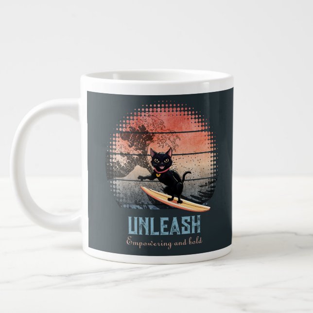 Caneca De Café Grande Gato de Onda Sunset (Esquerda)