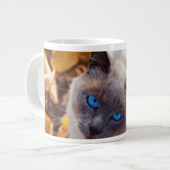 Caneca De Café Grande Gato de outono (Frente Esquerda)