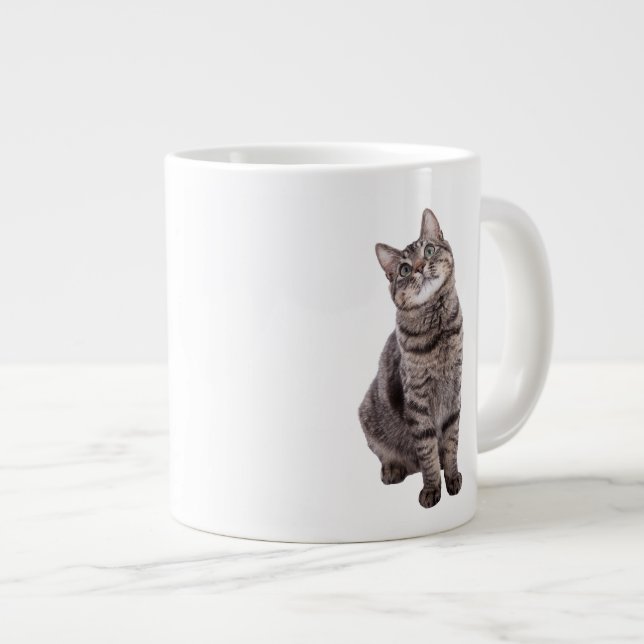 Caneca De Café Grande Gato de Tabby (Frente Esquerda)