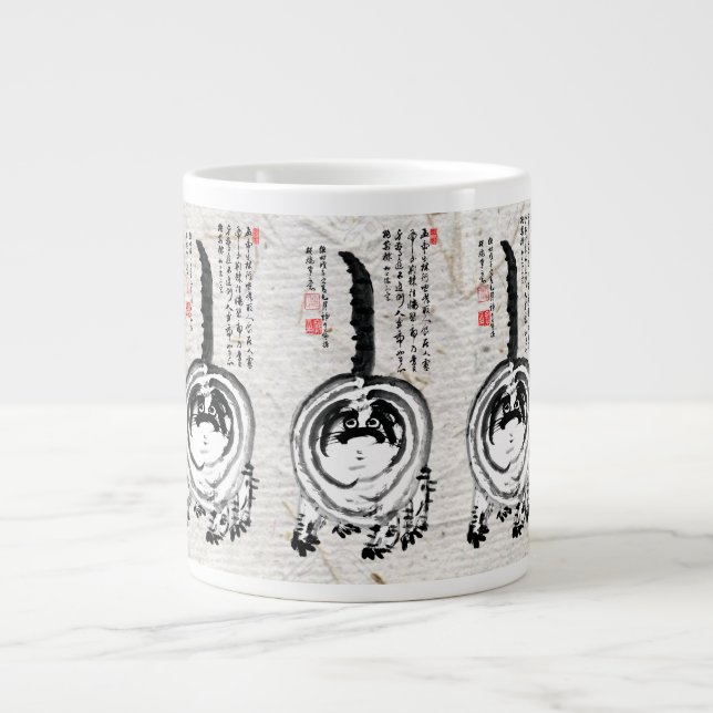 Caneca De Café Grande Gato De Tabby Japonês Com Brisas Chonky (Frente)