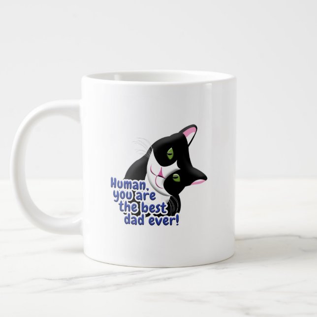 Caneca De Café Grande Gato dia de os pais (Esquerda)