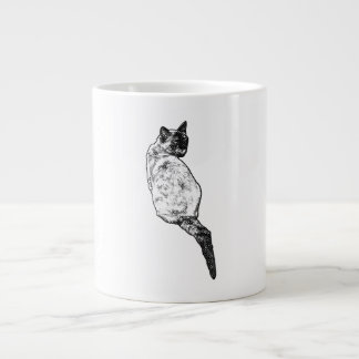 Caneca De Café Grande Gato em Contemplação Silenciosa
