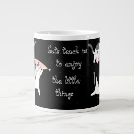 Caneca De Café Grande Gato Engraçado, aproveite as pequenas coisas, Espe