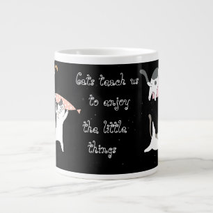 Caneca De Café Grande Gato Engraçado, aproveite as pequenas coisas, Espe