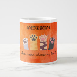 Caneca De Café Grande Gato Engraçado, Meia Um Pouco, Mug Especialmente D