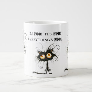 Caneca De Café Grande Gato Estressado Estou Bem Tudo Bem