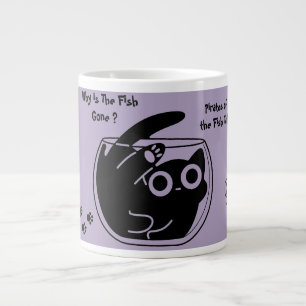 Caneca De Café Grande Gato Fofo,Gato Engraçado, Roteiro Engraçado, Moder