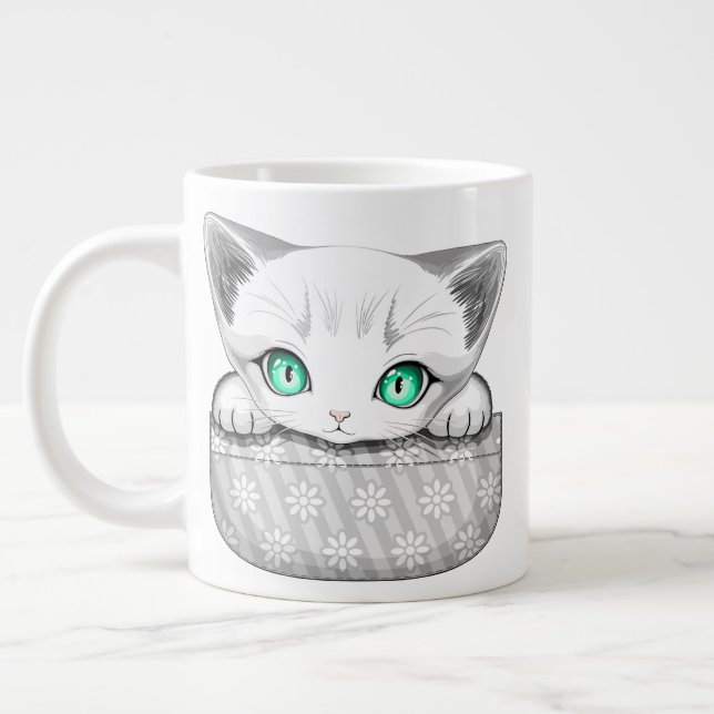 Caneca De Café Grande Gato, Gato, Gato e Playaking de uma Bolsa (Esquerda)