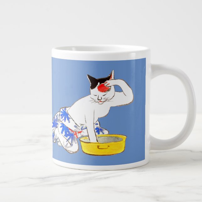 Caneca De Café Grande Gato Japonês Humoroso - Balança I (Direita)