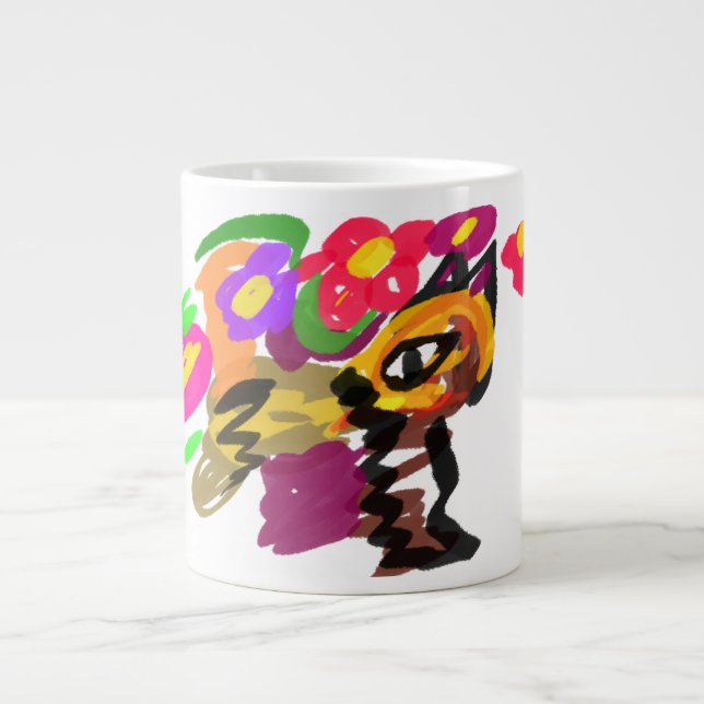 Caneca De Café Grande Gato Laranja Fique bom  (Frente)