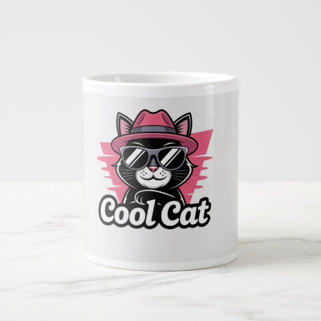 Caneca De Café Grande Gato Legal com Estilo (Frente)