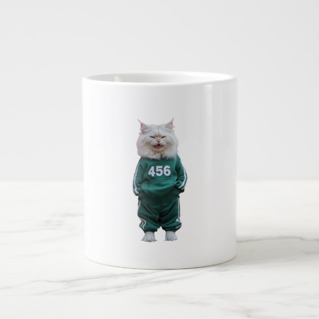 Caneca De Café Grande Gato na Taça (Frente)