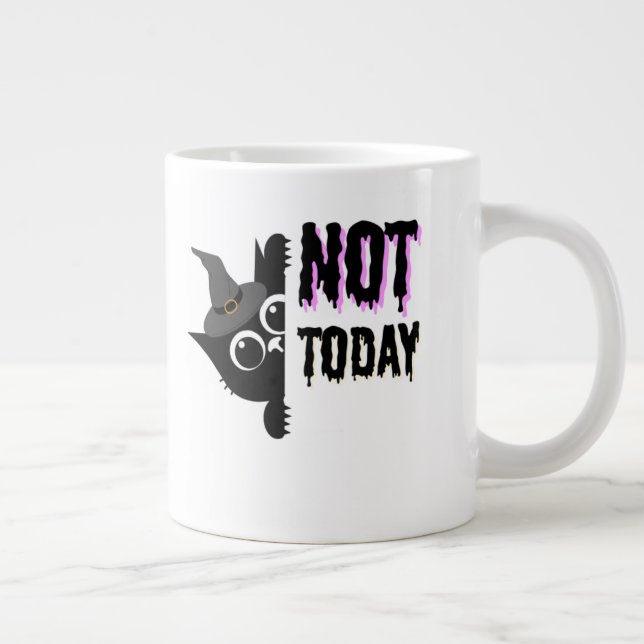 Caneca De Café Grande gato não hoje (Direita)