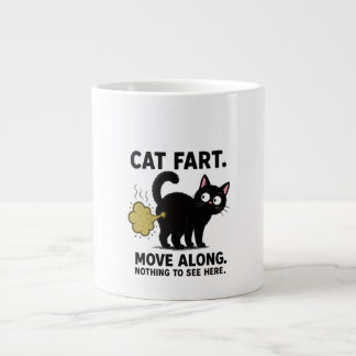 Caneca De Café Grande Gato Peidar Seguir em Frente Nada para Ver Aqui En