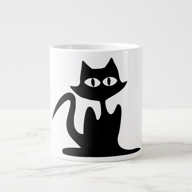 CANECA DE CAFÉ GRANDE GATO PRETO (Frente)