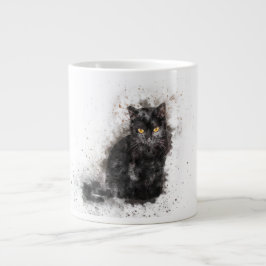 Caneca De Café Grande Gato preto