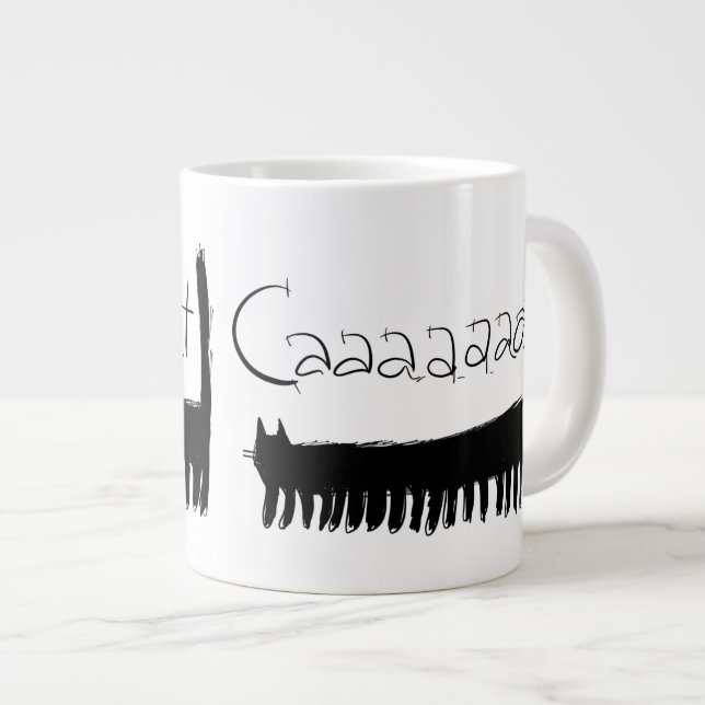 Caneca De Café Grande Gato preto centípede (Frente Esquerda)