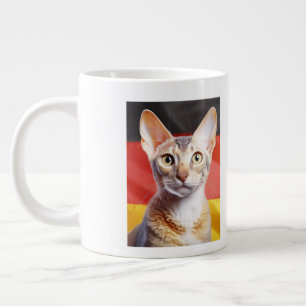 Caneca De Café Grande Gato Rex Alemão Bandeira Alemã Ao Fundo