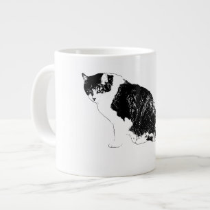 Caneca De Café Grande Gato Vetor Ousado Traz Foco a Cada Golinho