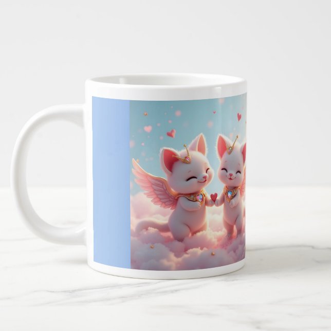 Caneca De Café Grande Gatos De Amor (Esquerda)