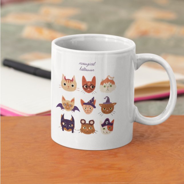 Caneca De Café Grande Gatos de Halloween (Criador carregado)