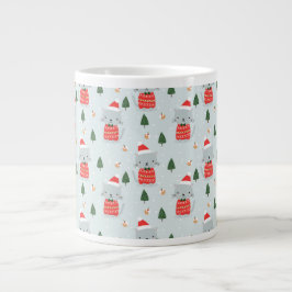 Caneca De Café Grande Gatos de Natal bonitos