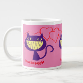 Caneca De Café Grande Gatos Felizes
