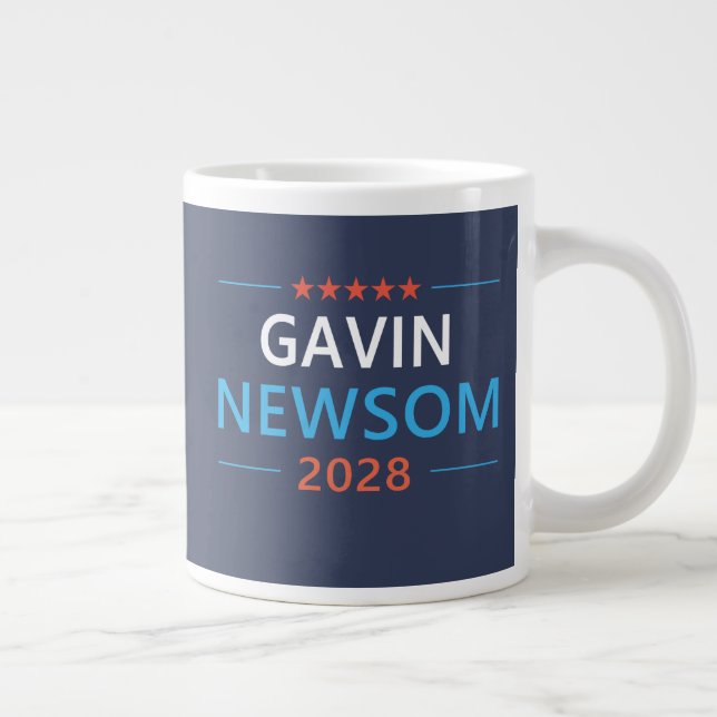 Caneca De Café Grande Gavin Newsom 2028 Para Presidente (Direita)