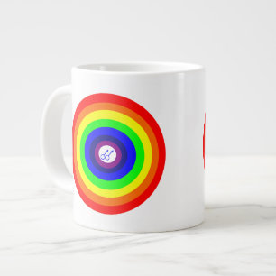 Caneca De Café Grande Gay Men Redondos Em Rainbow Mug