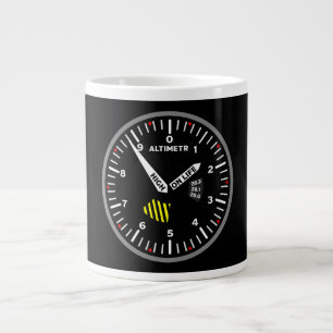 Caneca De Café Grande Geek de Aviação do Piloto Altimetro