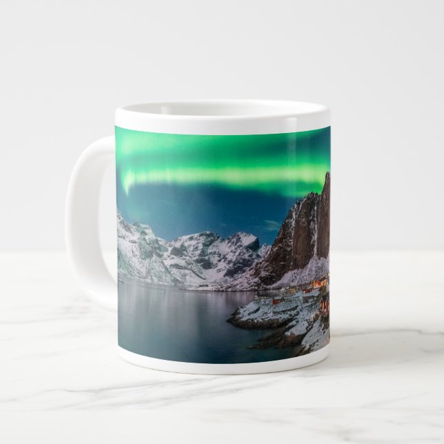 Caneca De Café Grande Gelo e neve | Luzes Nortes, Noruega (Frente Esquerda)