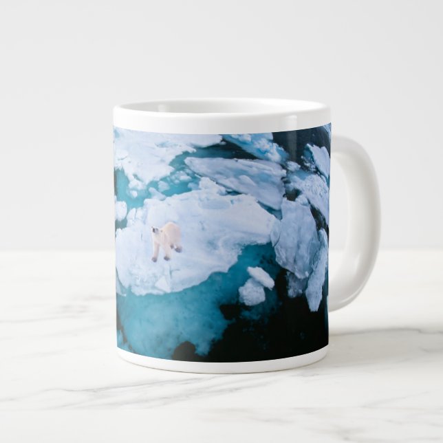 Caneca De Café Grande Gelo e neve | Urso Polar, Oceano Ártico, Svalbard (Frente Esquerda)