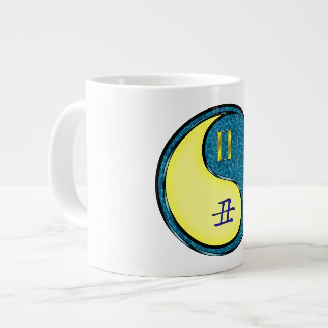 Caneca De Café Grande Gêmeos & Boi de Água (Frente Esquerda)