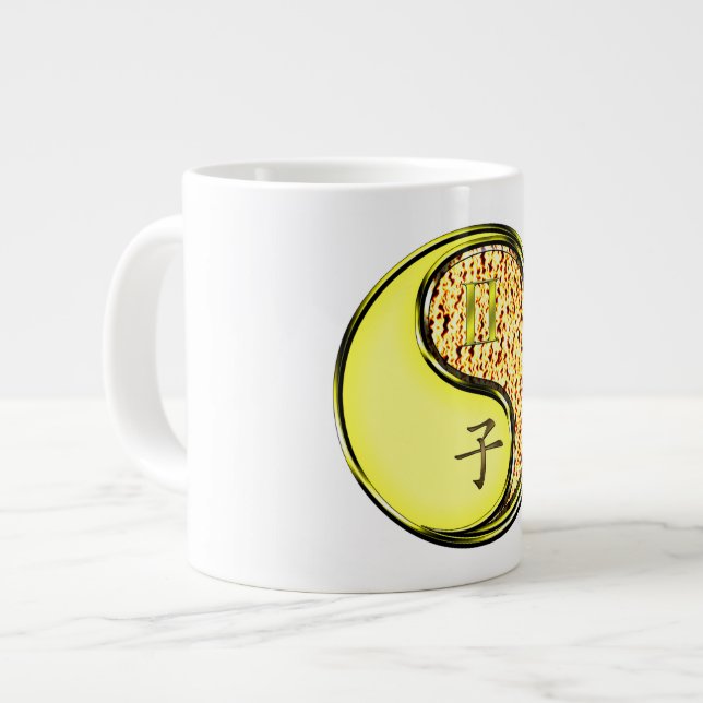 Caneca De Café Grande Gêmeos & Rato de Fogo (Frente Esquerda)